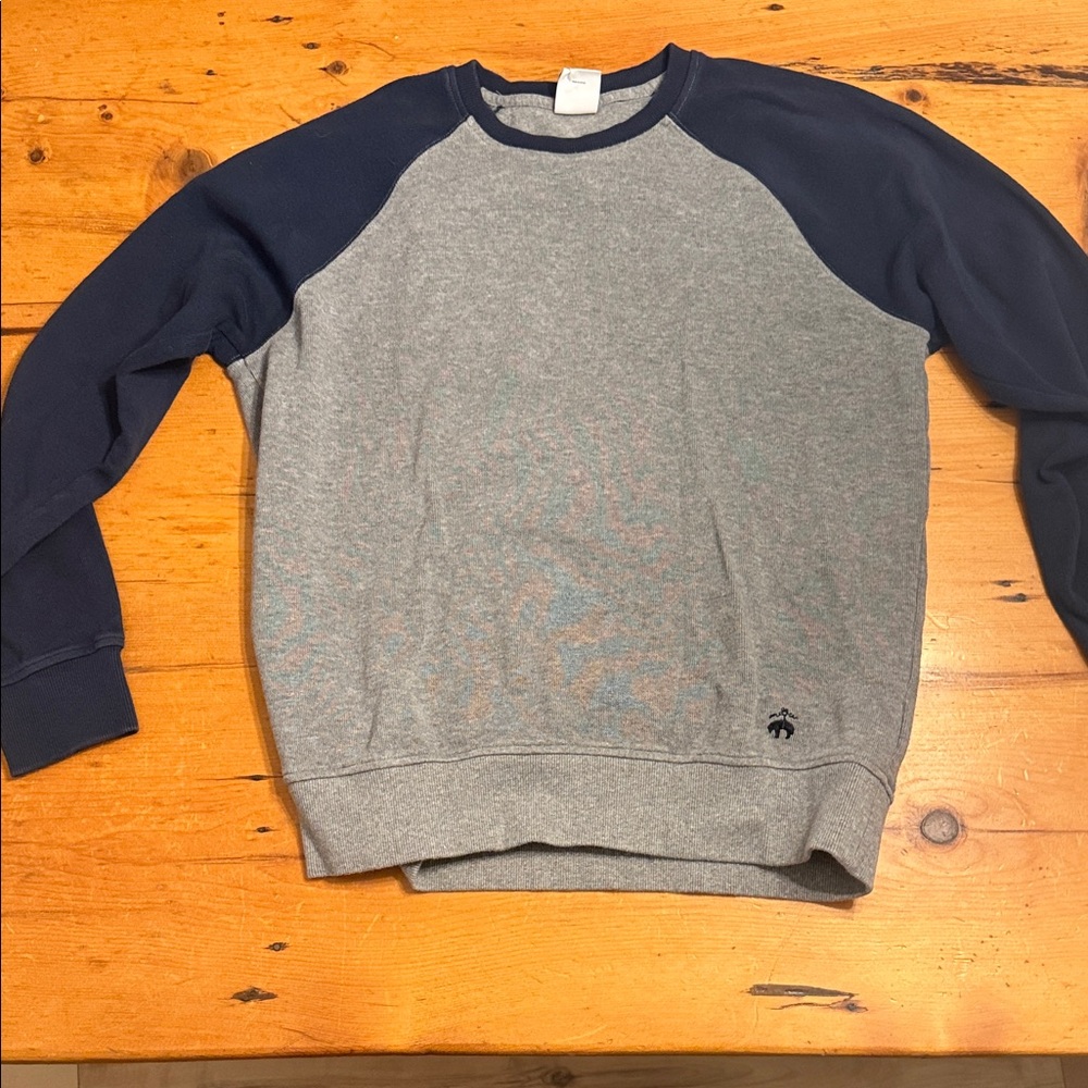 Brooks Brothers Gray and Navy Crewneck Sweater